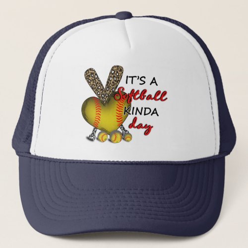 Its A Softball Kinda Day Softball Mom Trucker Hat