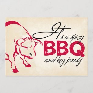 It's a spicy BBQ and keg party invitation