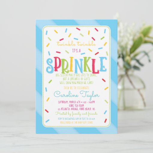 It's a Sprinkle Baby Shower Invitation card blue | Zazzle