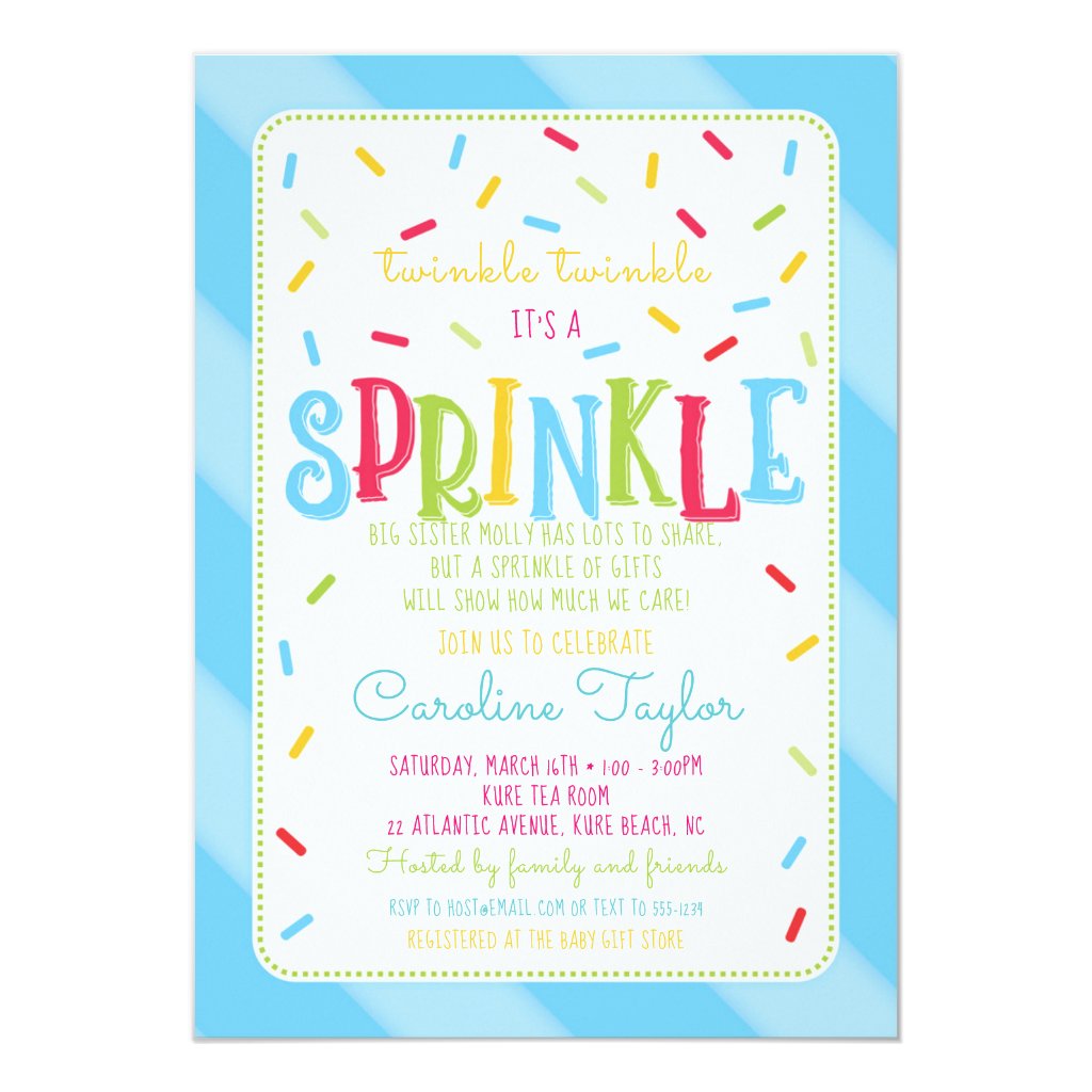 It's a Sprinkle Baby Shower Invitation card blue