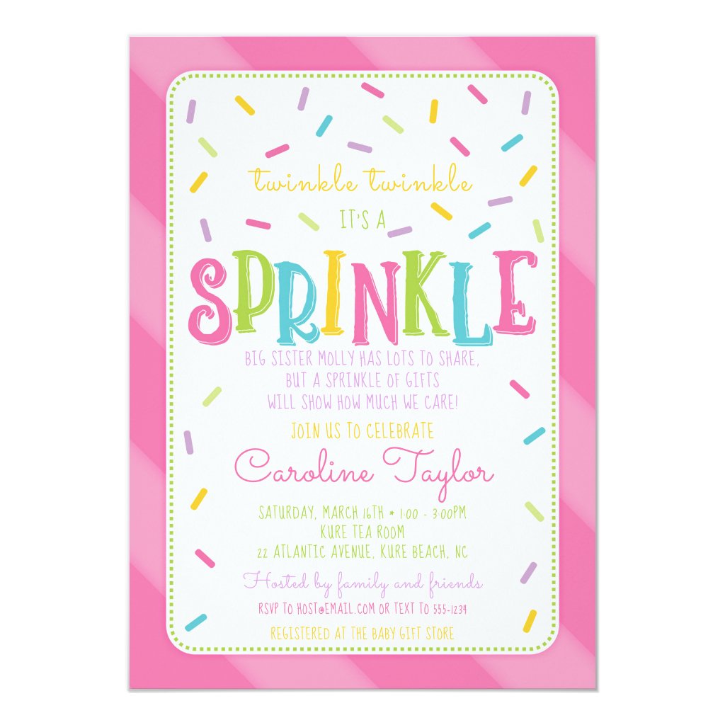 It's a Sprinkle Baby Shower Invitation card pink