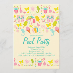 It's a Summer Beach Pool Party Invitation