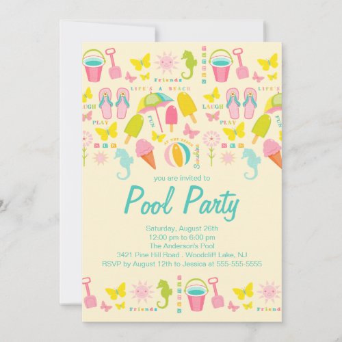 It's a Summer Beach Pool Party Invitation