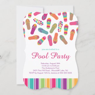 It's a Summer Flip Flop Pool Party Invitation