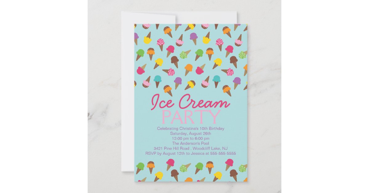 Lilo and Stitch Ice Cream Birthday - Photo Invitation