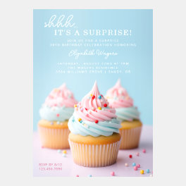 It's a Surprise Cupcake Birthday Invitation