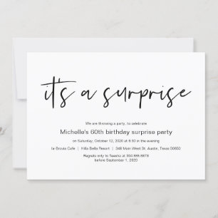 It's a surprise, Surprise Birthday Party Invitation