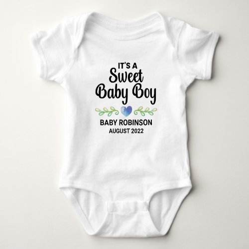 Its A Sweet Baby Boy Gender Reveal Announcement Baby Bodysuit