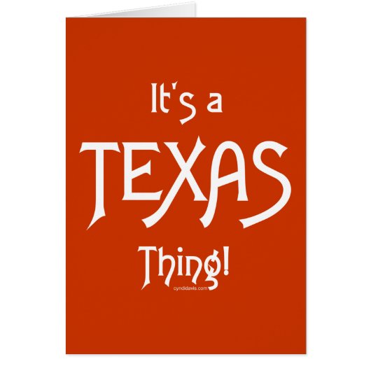 It's A Texas Thing! Cards (Front)