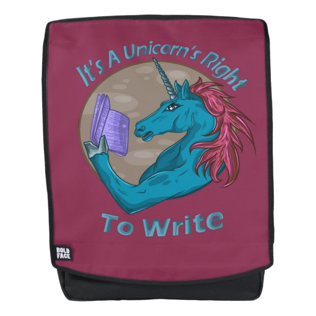 It's A Unicorn's Right To Write Backpack (Front)