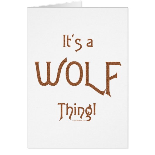 It's a Wolf Thing! Cards (Front)