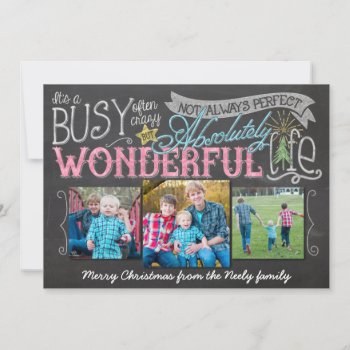 It's A Wonderful Life Chalkboard Holiday Card by BarbaraNeelyDesigns at Zazzle