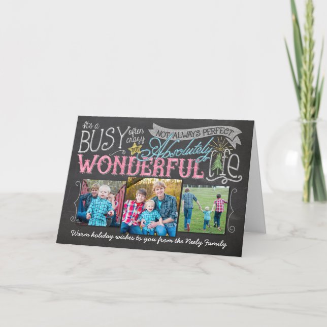 It's a Wonderful Life Chalkboard Holiday Card (Front)