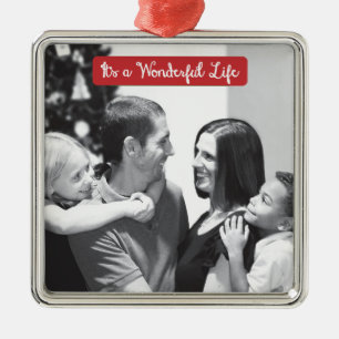 It's a Wonderful Life Christmas Holiday Photo Meta Metal Ornament