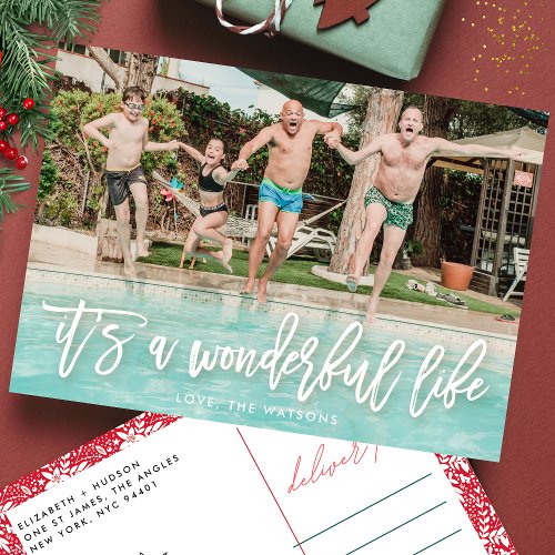 Its a Wonderful Life Christmas Holiday Postcard