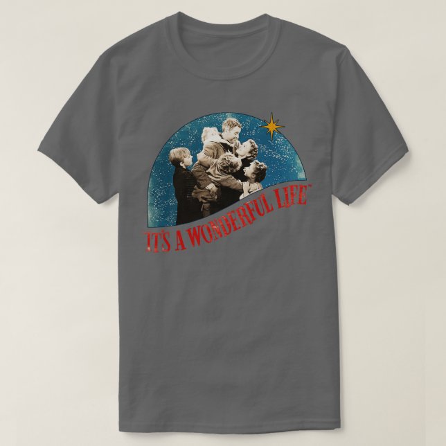 Its a Wonderful Life Distressed Classic Christmas T-Shirt (Design Front)