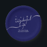 It's a Wonderful Life, Holiday Party Paper Plates<br><div class="desc">It's a Wonderful Life, Holiday paper plates. Night time sparkles with handwritten "it's a wonderful life" message. These holiday plates are a elegant, custom addition for your holiday get-together. This WONDERFUL holiday design is part of our It's a Wonderful Life, Holiday collection at MetroEvents on Zazzle. Please contact Metro-Events for...</div>