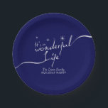 It's a Wonderful Life, Holiday Party Paper Plates<br><div class="desc">It's a Wonderful Life, Holiday paper plates. Night time sparkles with handwritten "it's a wonderful life" message. These holiday plates are a elegant, custom addition for your holiday get-together. This WONDERFUL holiday design is part of our It's a Wonderful Life, Holiday collection at MetroEvents on Zazzle. Please contact Metro-Events for...</div>