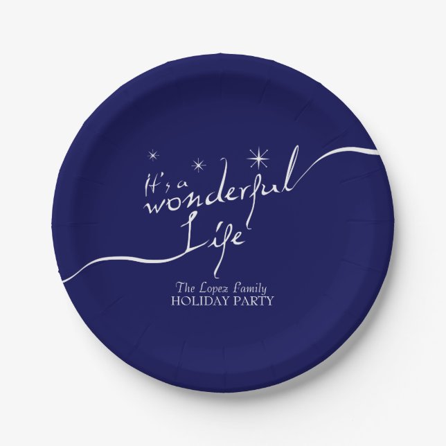 It's a Wonderful Life, Holiday Party Paper Plates (Front)