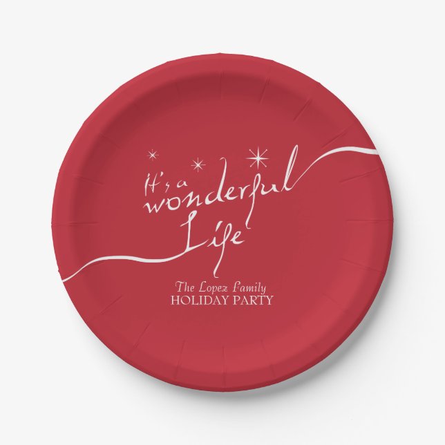 It's a Wonderful Life, Holiday Party Paper Plates (Front)