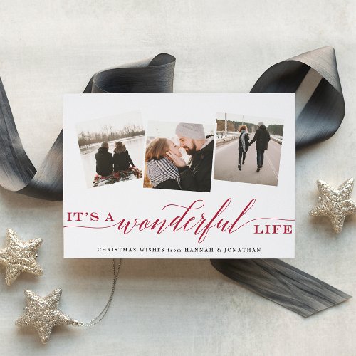 Its a Wonderful Life  Holiday Photo Collage Card