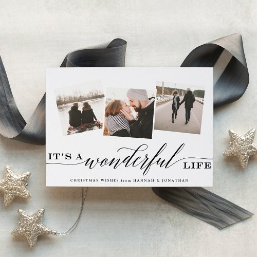 Its a Wonderful Life  Holiday Photo Collage Card