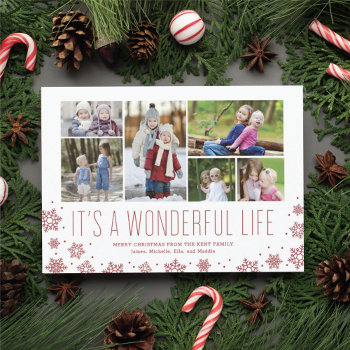 It's A Wonderful Life Multi Photo Holiday Card by BanterandCharm at Zazzle