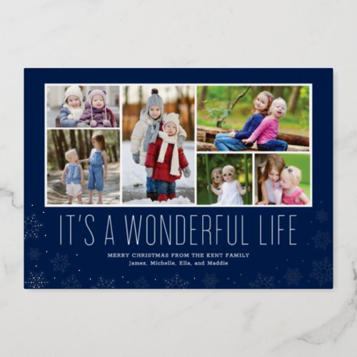 Its a Wonderful Life MultiPhoto Foil Holiday Card