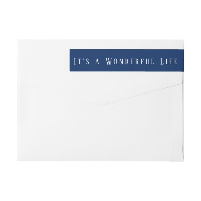 It's a Wonderful Life | Navy Blue Christmas Wrap Around Label (Back)