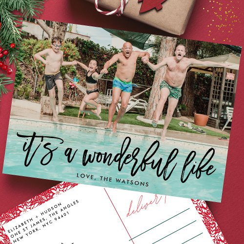 Its a Wonderful Life Onyx Christmas Holiday Postcard
