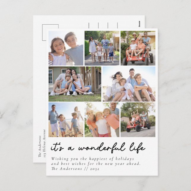 It's a Wonderful Life Photo Collage  Holiday Postcard (Front/Back)