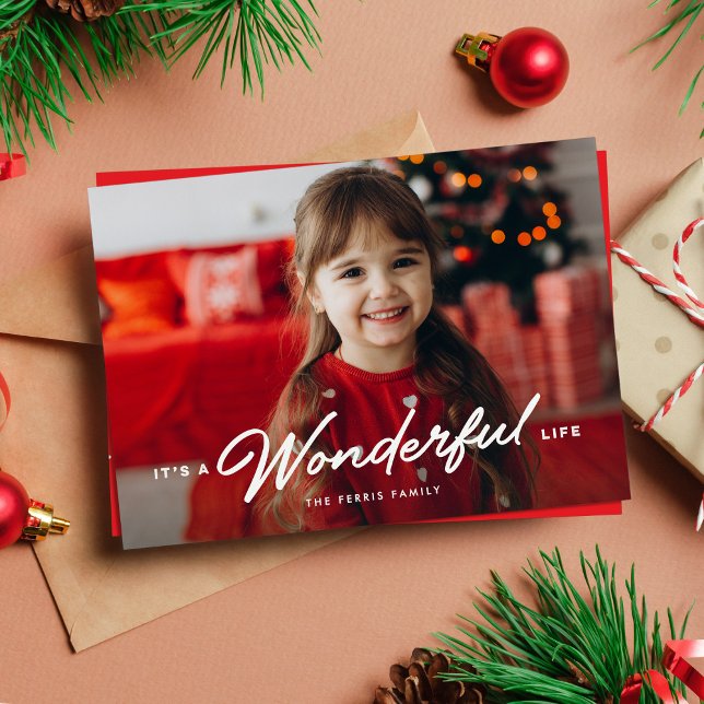 It's a wonderful life simple Christmas photo Holiday Card (Creator Uploaded)