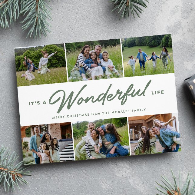 It's a wonderful life six photo collage Christmas Holiday Card (Creator Uploaded)
