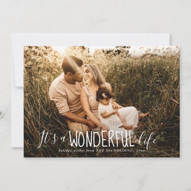 Its A Wonderful Life | Whimsical | Holiday Photo Card (Front)
