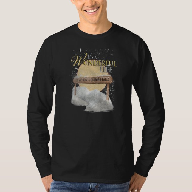 It's A Wonderful Life Wintery Sign T-Shirt (Front)