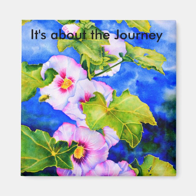 It's about the Journey - watercolor pink florals Magnet (Front)