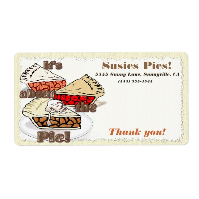Its About the Pie CONTEST Label (Front)