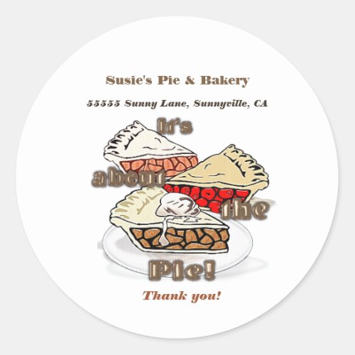 Its About the Pie PROFESSIONAL BAKERY Classic Round Sticker