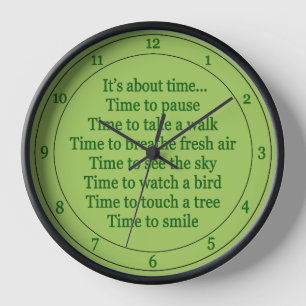 Its about time clock nature exercise health-green