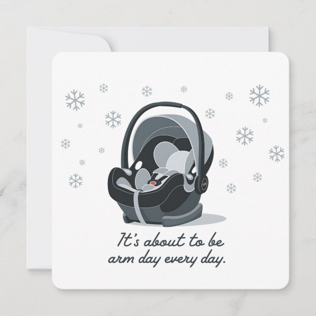 It's About To Be Arm Day Every Day Funny Baby Invitation (Front)