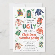 It's About to Get Ugly Christmas Sweater Party Invitation
