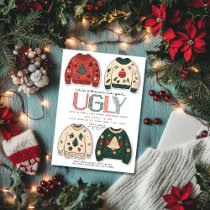 It's About To Get Ugly Sweater Christmas Party Invitation