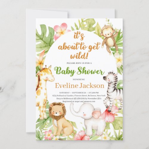 Its About To Get Wild Baby Shower Invitation