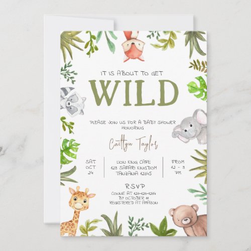 Its About to Get WILD Baby Shower Invitation