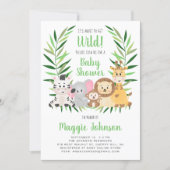 It's About to Get Wild Safari Animal Baby Shower Invitation (Front)