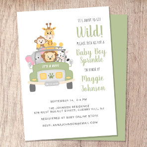 It's About to Get Wild Safari Baby Boy Sprinkle Invitation