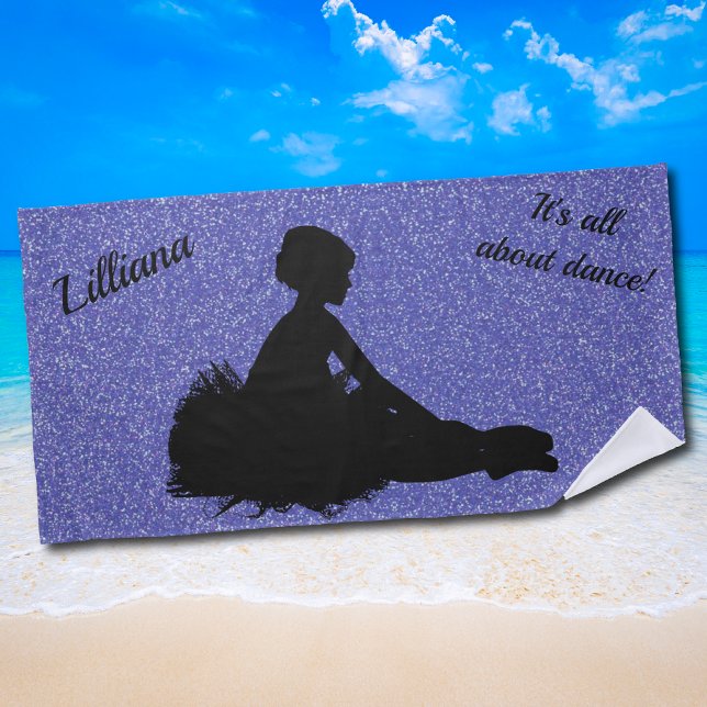 It's All About Dance! Glitter Beach Towel (It's All About Dance! Glitter Ballerina Beach Towel)