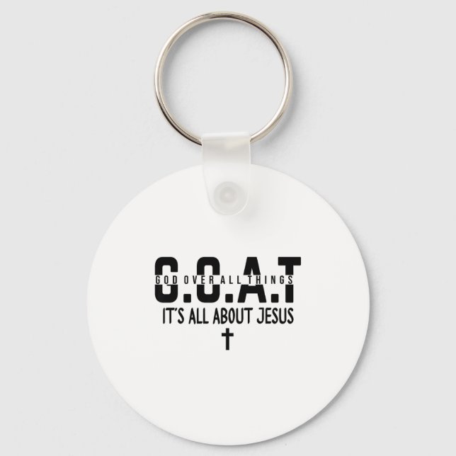 It's All About Jesus Make Heaven Crowded God Over  Keychain (Front)