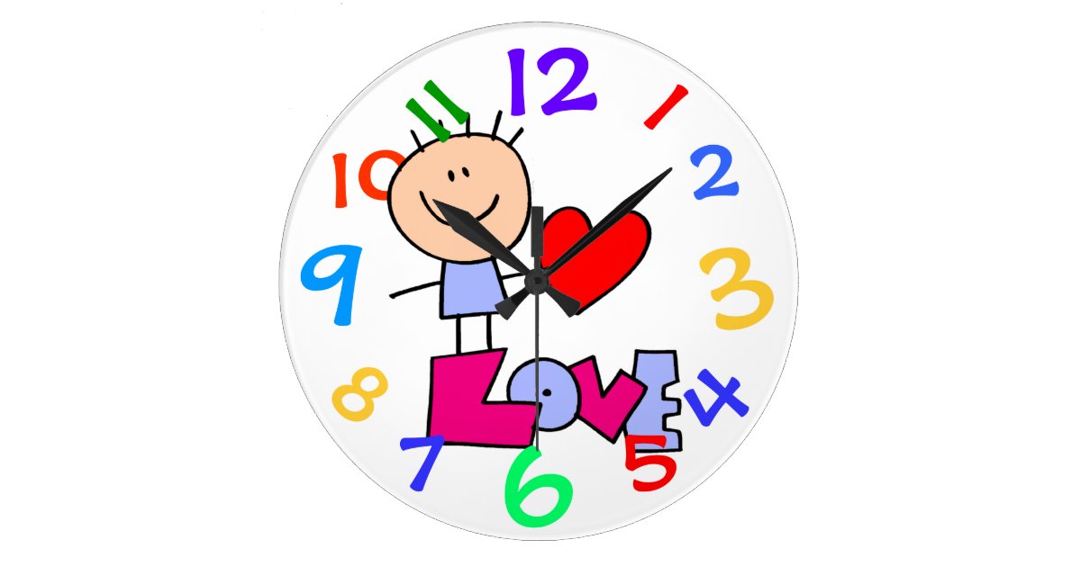 It S All About Love Art Kids Room Wall Clock Zazzle Com