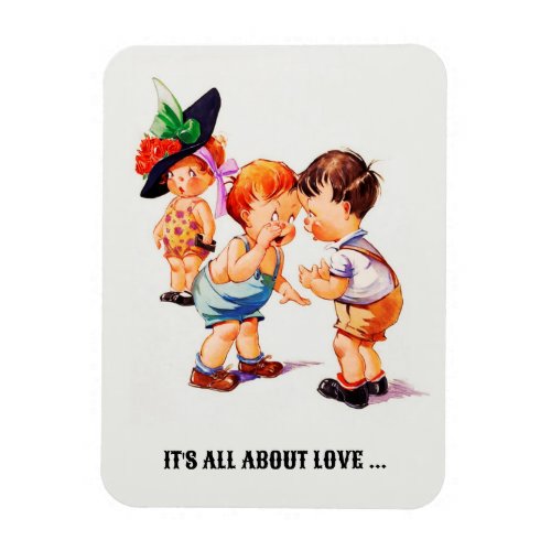 Its all about Love Vintage Art Magnet